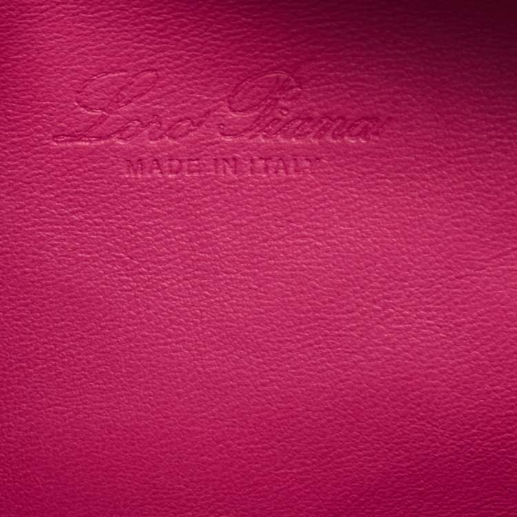 Pre Owned Loro Piana Pink Ostrich Zip L19 Pouch