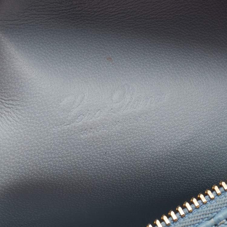 Pre Owned Loro Piana Light Blue Python Zip L19 Pouch