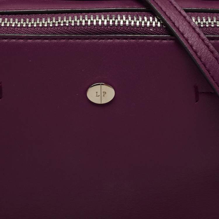 Pre Owned Loro Piana Purple Leather Mini Clui Crossbody Bag