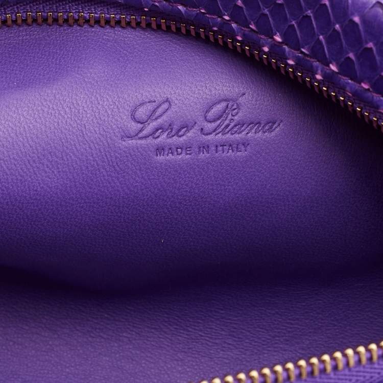Pre Owned Loro Piana Purple Snakeskin L19 Pouch 