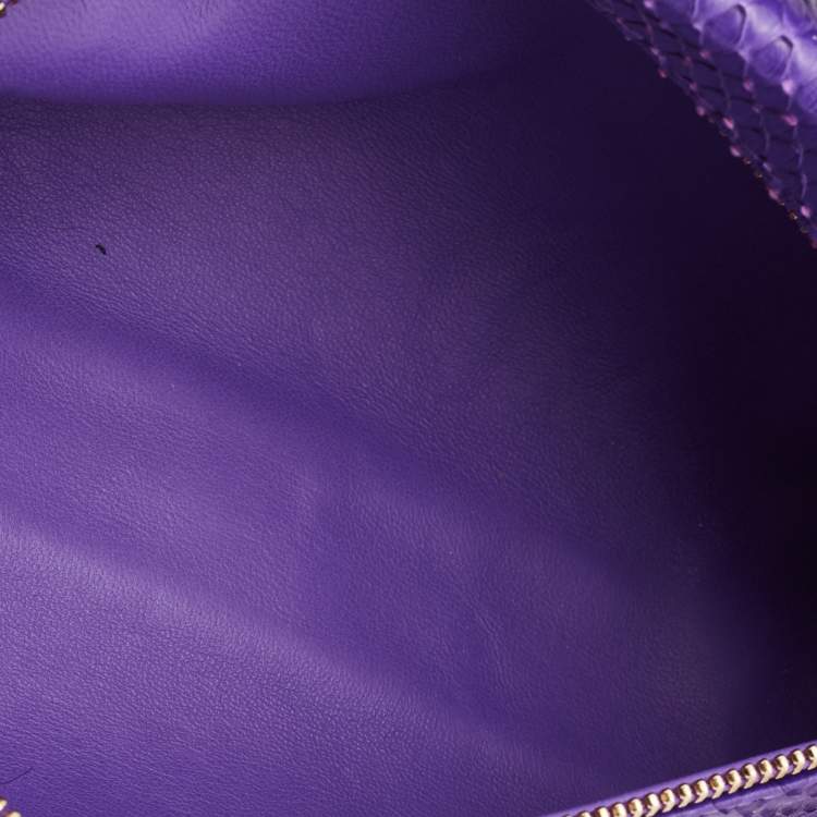 Pre Owned Loro Piana Purple Snakeskin L19 Pouch 