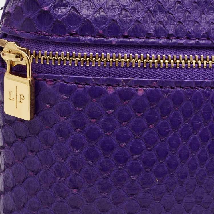 Pre Owned Loro Piana Purple Snakeskin L19 Pouch 