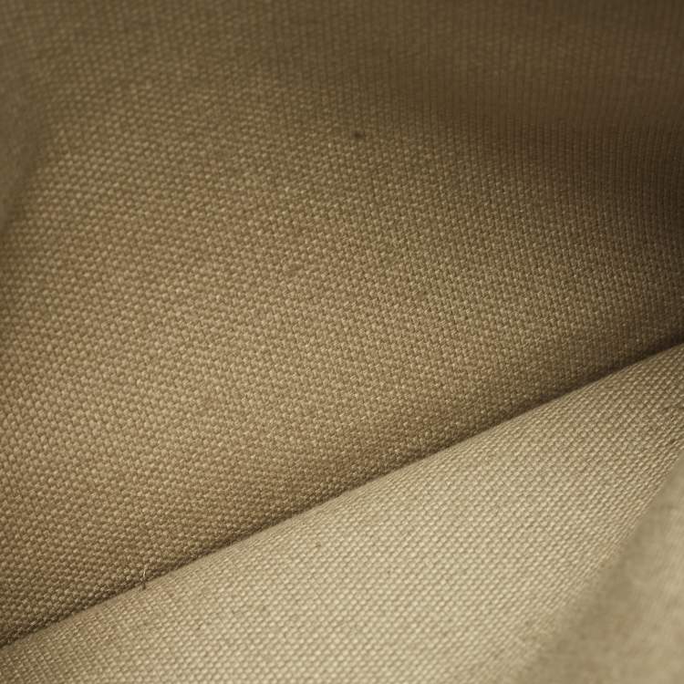 Pre Owned Loro Piana Green Canvas The Suitcase Stripe Pouch