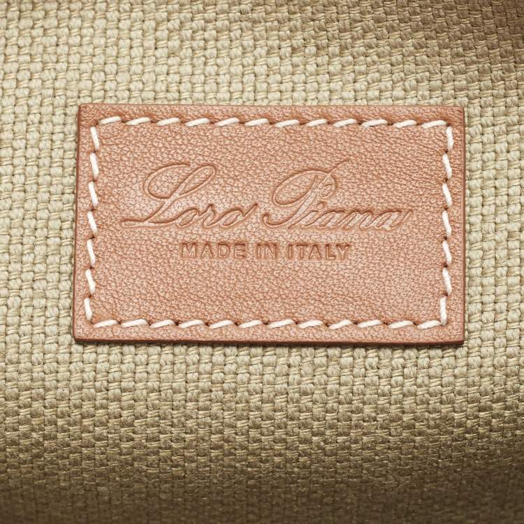 Pre Owned Loro Piana Green Canvas The Suitcase Stripe Pouch