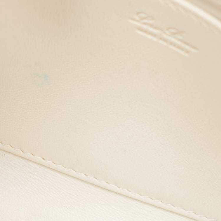 Pre Owned Loro Piana White Leather Petite Odessa Top Handle Bag