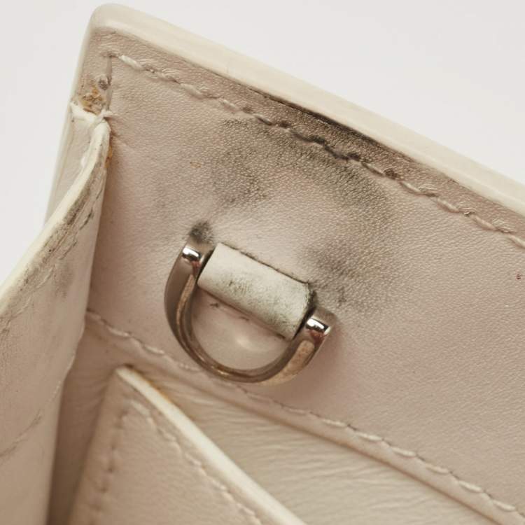 Pre Owned Loro Piana White Leather Petite Odessa Top Handle Bag