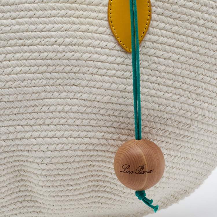 Pre Owned Loro Piana Beige/Yellow Cotton Mini Eolian Bag