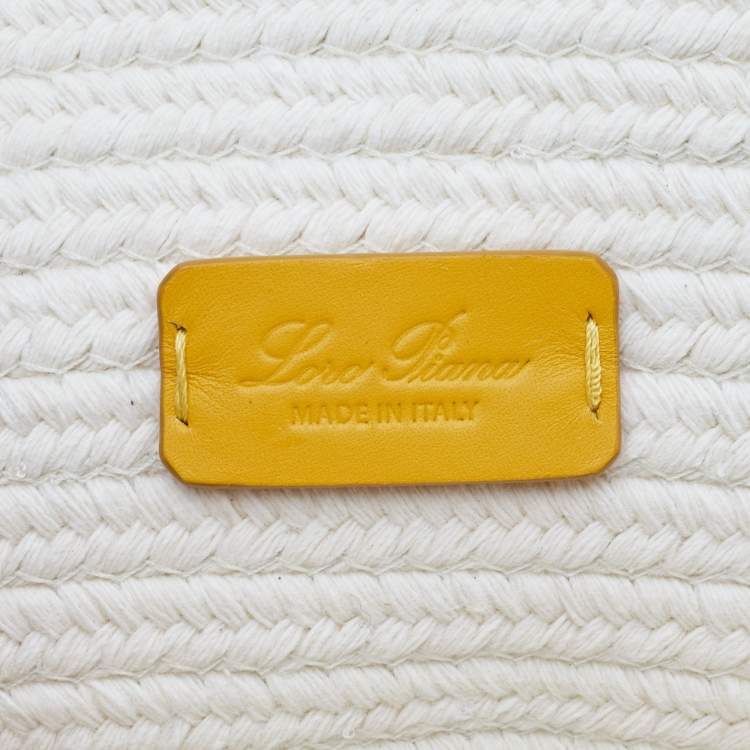 Pre Owned Loro Piana Beige/Yellow Cotton Mini Eolian Bag