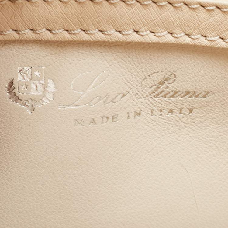 Pre Owned Loro Piana Light Beige Ostrich Odessa Top Handle Bag
