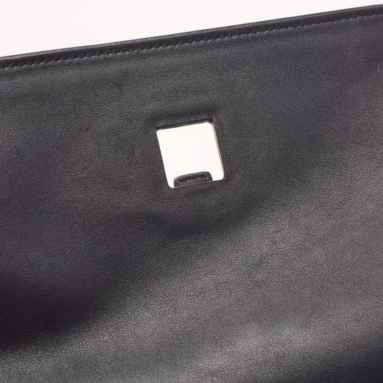 Pre Owned Loro Piana Purple/Navy Blue Felt and Leather Petite Lock-In Shoulder Bag