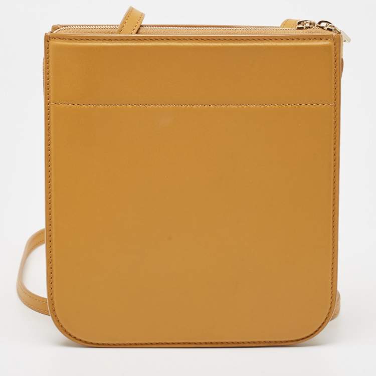Pre Owned Loro Piana Yellow Leather And Suede My Way Crossbody Bag