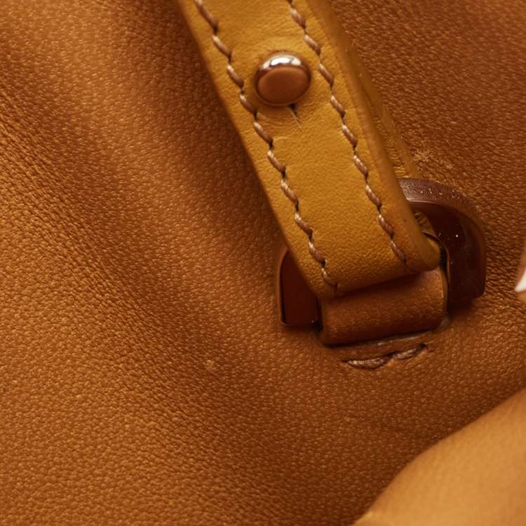 Pre Owned Loro Piana Yellow Leather And Suede My Way Crossbody Bag