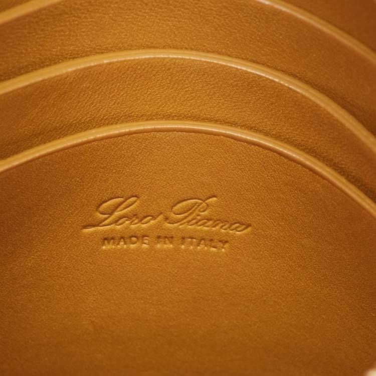 Pre Owned Loro Piana Yellow Leather And Suede My Way Crossbody Bag