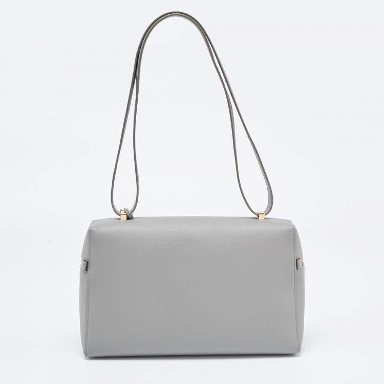 Pre Owned Loro Piana Grey Leather Extra Shoulder Bag
