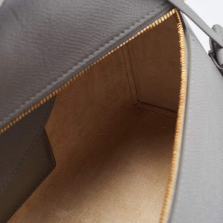 Pre Owned Loro Piana Grey Leather Extra Shoulder Bag