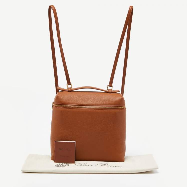 Pre Owned Loro Piana Brown Leather Extra Pocket L23 Backpack