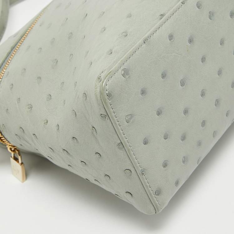 Pre Owned Loro Piana Grey Ostrich Extra Pocket L27 Pouch