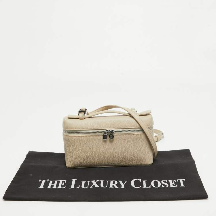 Pre Owned Loro Piana Beige Leather Extra Pocket L19 Pouch