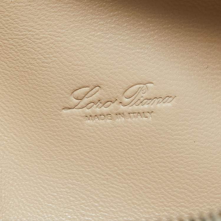 Pre Owned Loro Piana Beige Leather Extra Pocket L19 Pouch