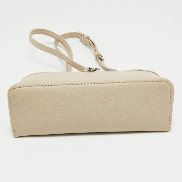 Pre Owned Loro Piana Beige Leather Extra Pocket L19 Pouch