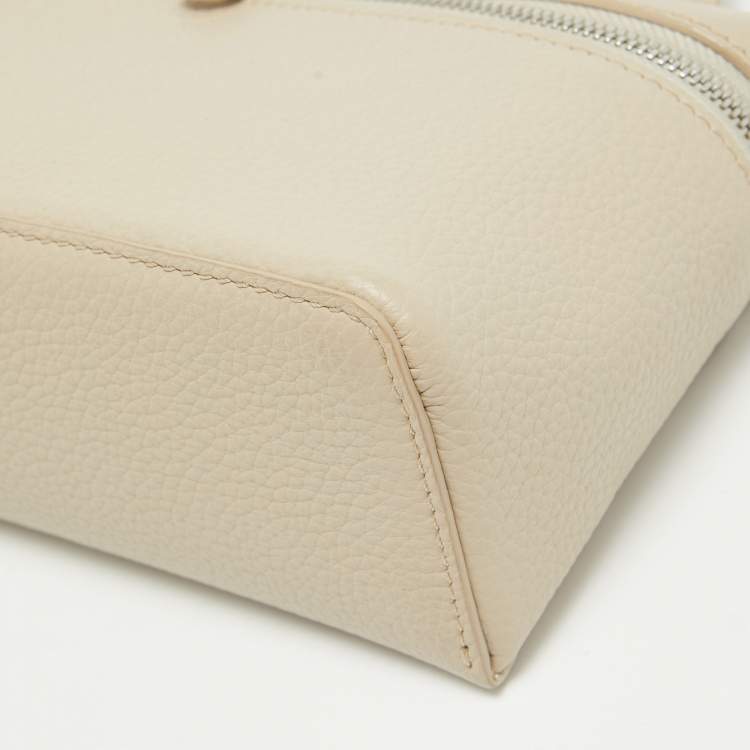 Pre Owned Loro Piana Beige Leather Extra Pocket L19 Pouch