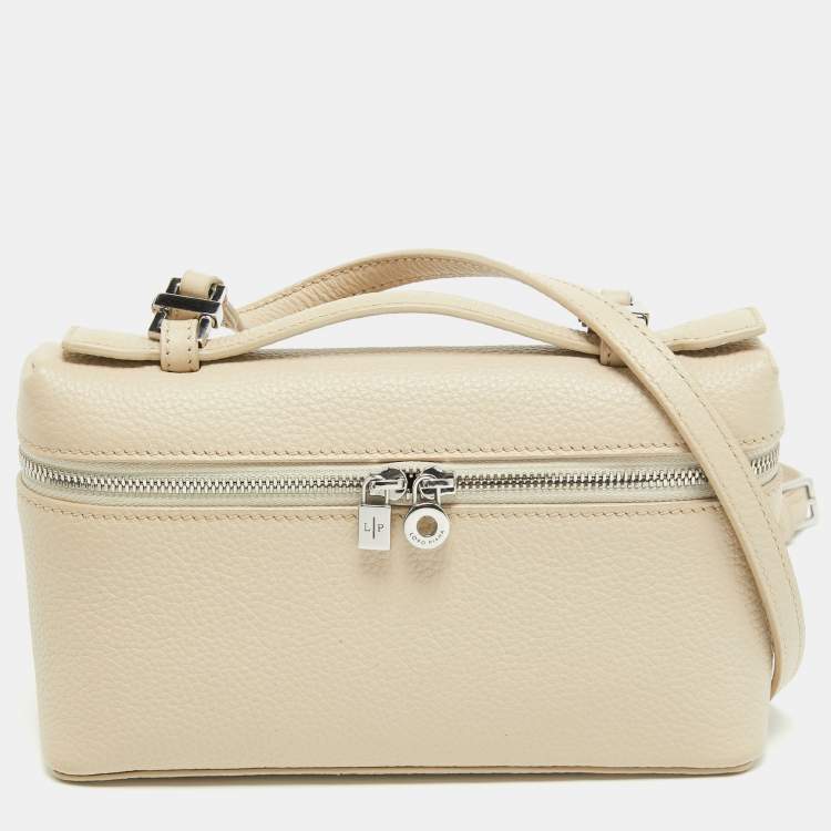 Pre Owned Loro Piana Beige Leather Extra Pocket L19 Pouch