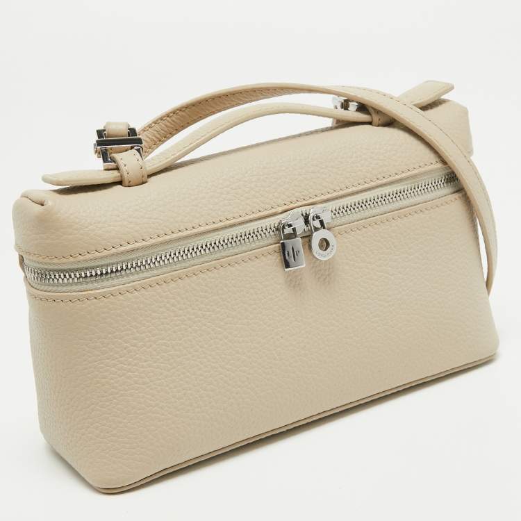 Pre Owned Loro Piana Beige Leather Extra Pocket L19 Pouch