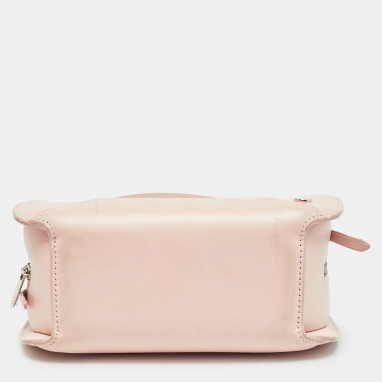 Pre Owned Loro Piana Pink Leather Sesia Crossbody Bag