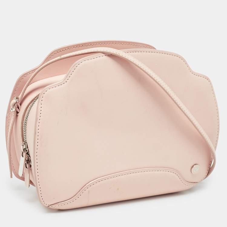 Pre Owned Loro Piana Pink Leather Sesia Crossbody Bag