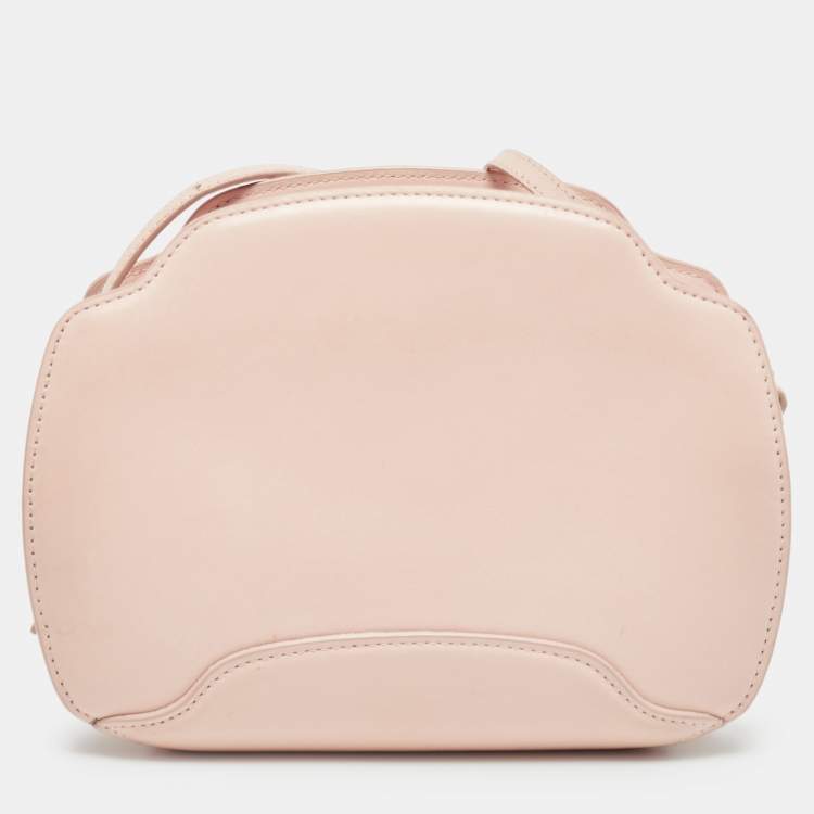 Pre Owned Loro Piana Pink Leather Sesia Crossbody Bag