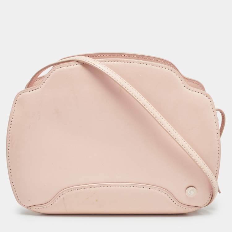 Pre Owned Loro Piana Pink Leather Sesia Crossbody Bag