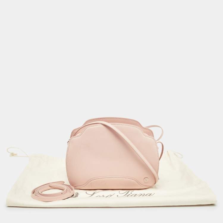 Pre Owned Loro Piana Pink Leather Sesia Crossbody Bag