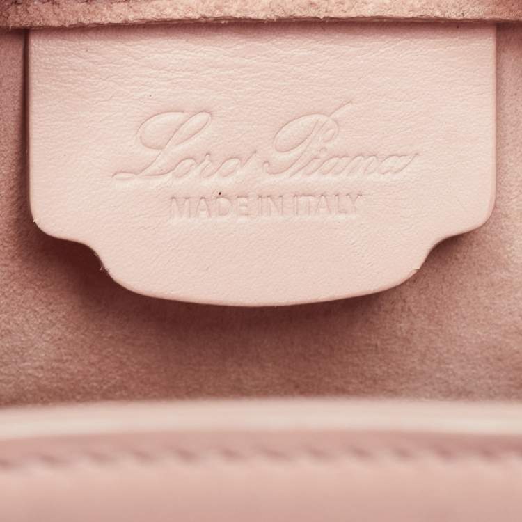 Pre Owned Loro Piana Pink Leather Sesia Crossbody Bag