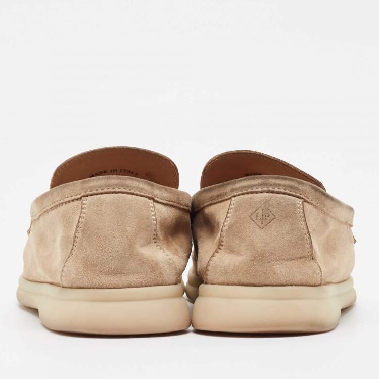 Pre Owned Loro Piana Brown Suede Summer Charms Walk Loafers Size 40.5