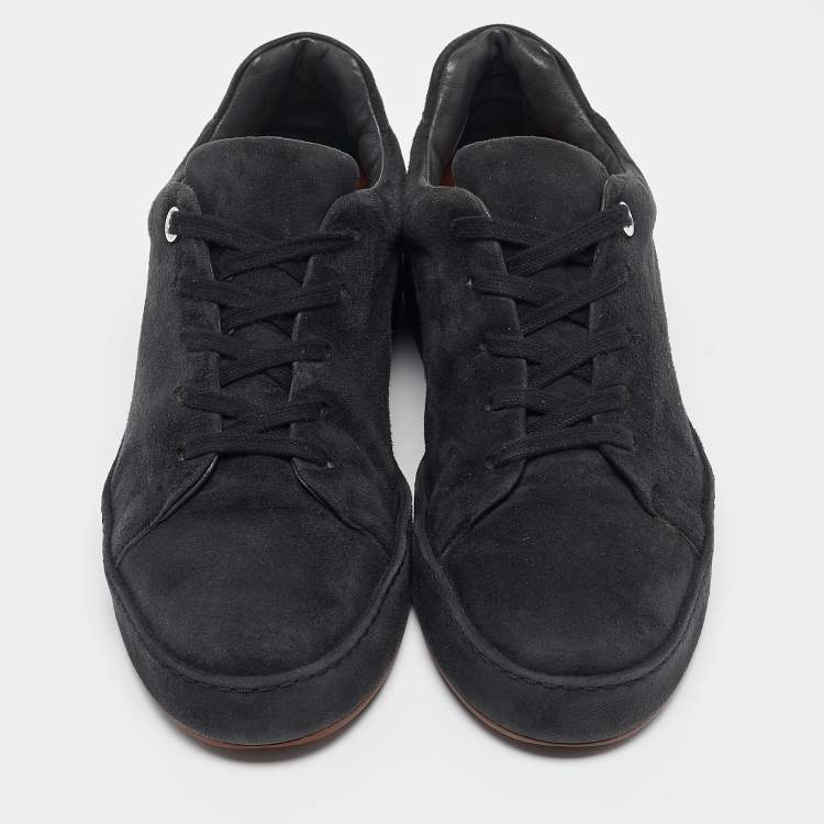 Pre Owned Loro Piana Black Suede Nuages Lace Up Sneakers Size 39