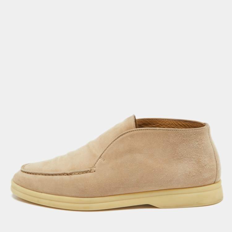 Pre Owned Loro Piana Beige Suede Open Walk Loafers Size  36