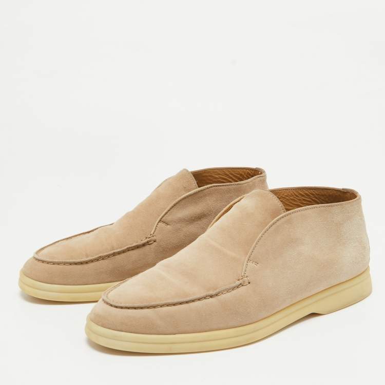 Pre Owned Loro Piana Beige Suede Open Walk Loafers Size  36