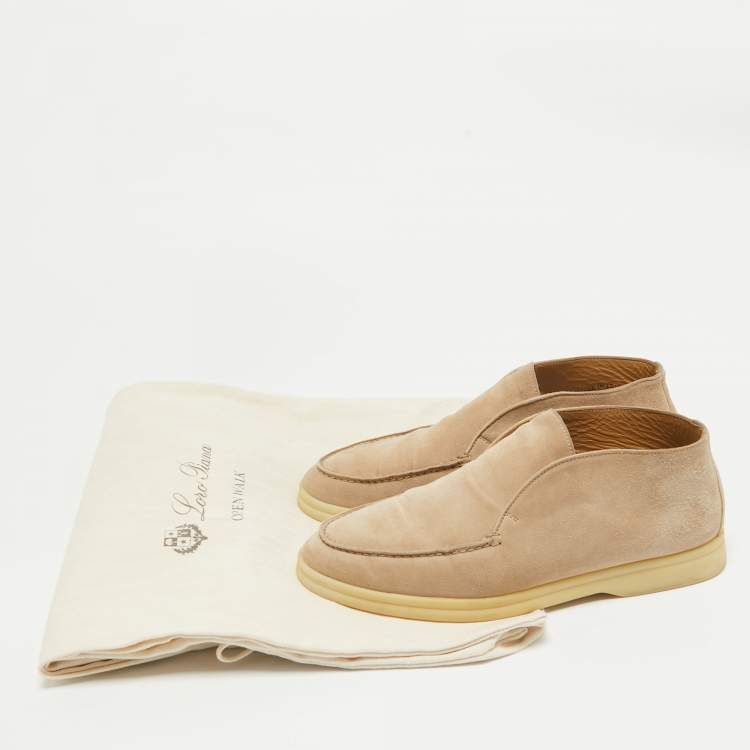 Pre Owned Loro Piana Beige Suede Open Walk Loafers Size  36