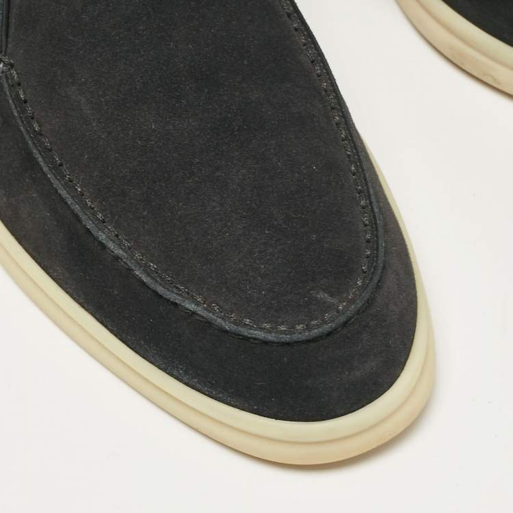 Pre Owned Loro Piana Navy Blue Suede Summer Walk Boots 40