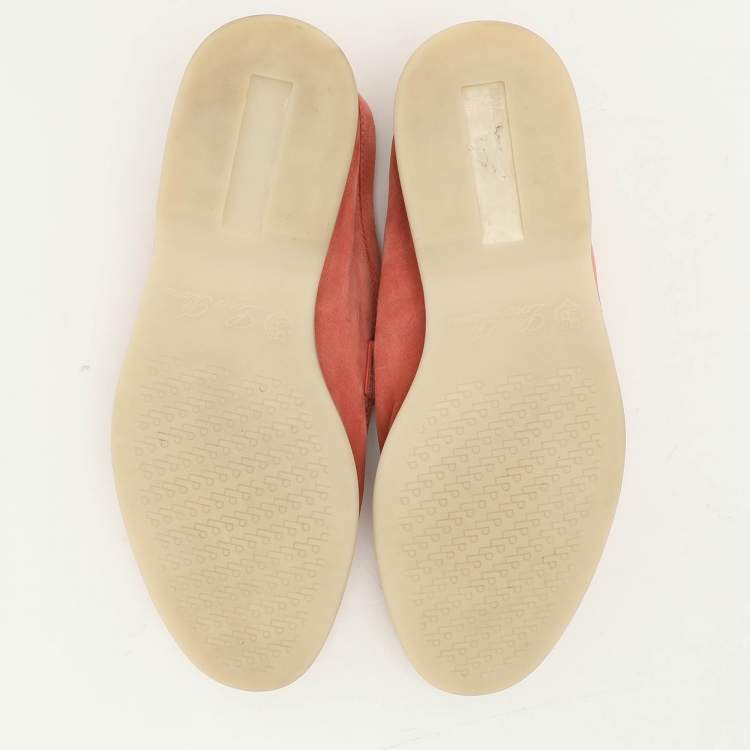 Pre Owned Loro Piana Pink Suede Summer Charms Walk Loafers Size  36