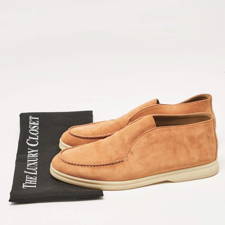 Pre Owned Loro Piana Orange Suede Open Walk Ankle Length Boots Size 40