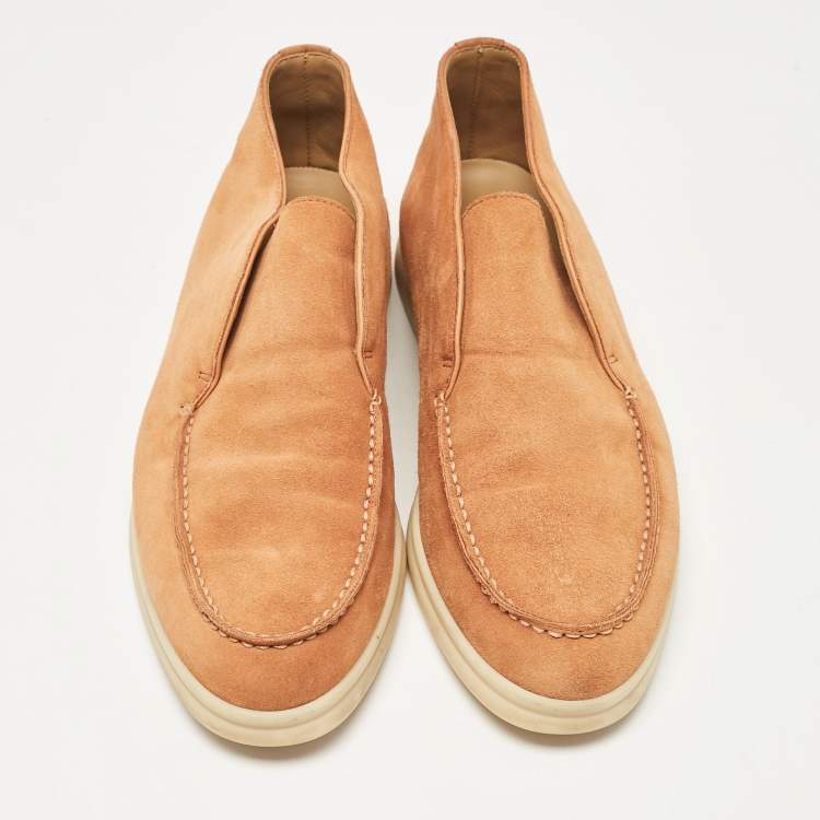 Pre Owned Loro Piana Orange Suede Open Walk Ankle Length Boots Size 40