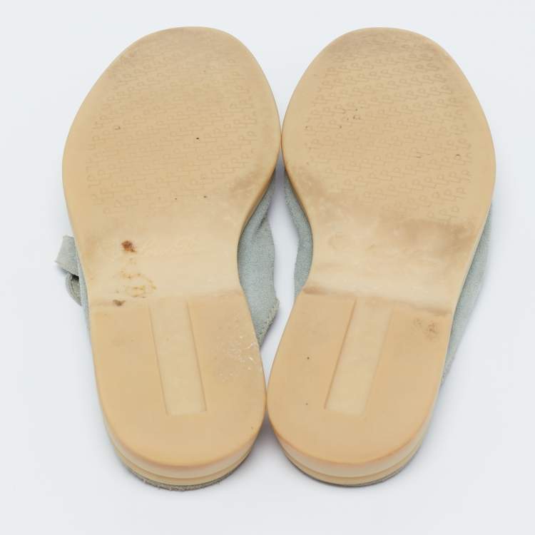 مملوكة مسبقًا Loro Piana Grey Suede Summer Charms Walk Mules Size 37