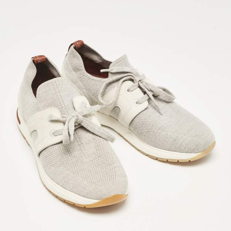 Pre Owned Loro Piana Grey Wool 360 LP Flexy Walk Low Top Sneakers Size 36