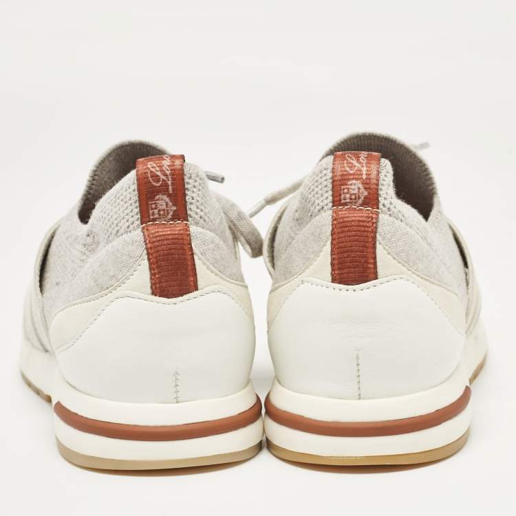Pre Owned Loro Piana Grey Wool 360 LP Flexy Walk Low Top Sneakers Size 36