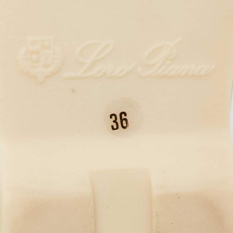 Pre Owned Loro Piana Grey Shearling Fur and Suede Summer Charms Walk Loafers Size 36