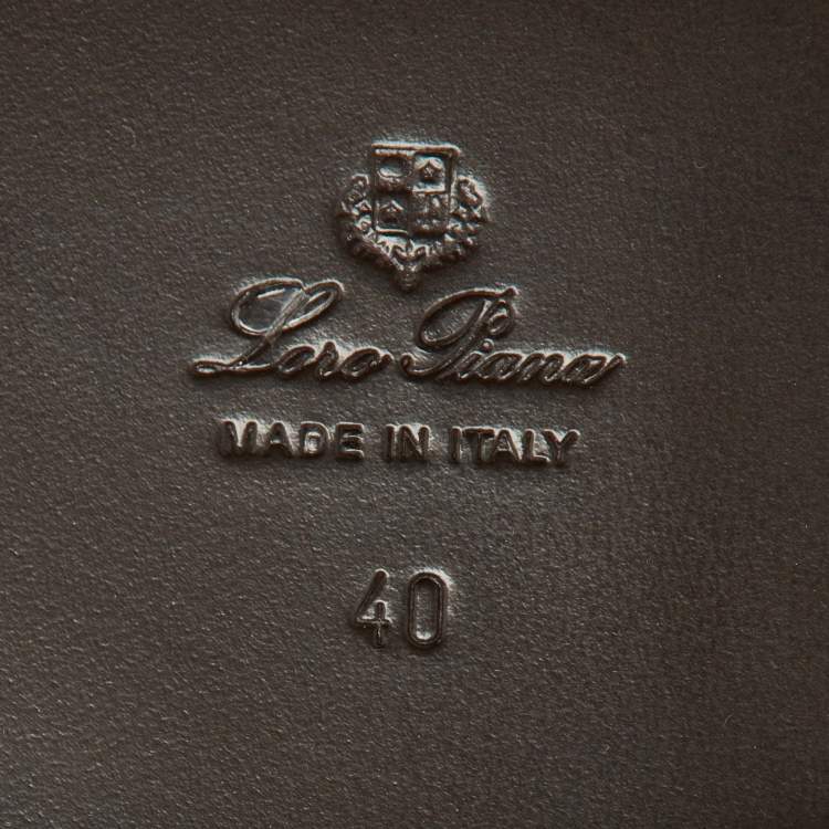 Pre Owned Loro Piana Black Leather Decker Ankle Length Boots Size 40