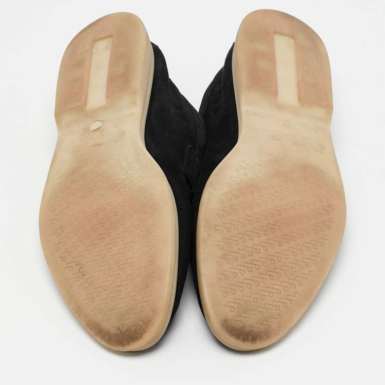 Pre Owned Loro Piana Black Suede Summer Charms Walk Loafers Size 39.5