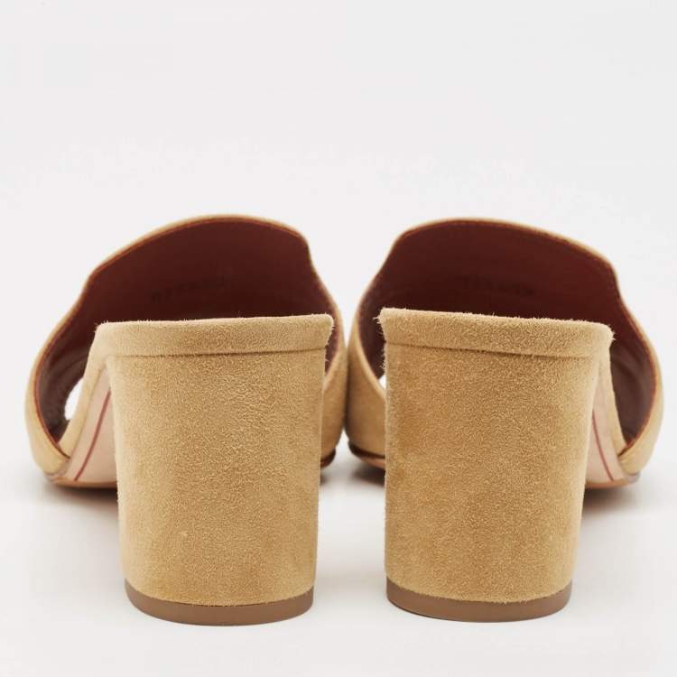 Pre Owned Loro Piana Beige Suede Summer Charms Walk Slide Sandals Size 40