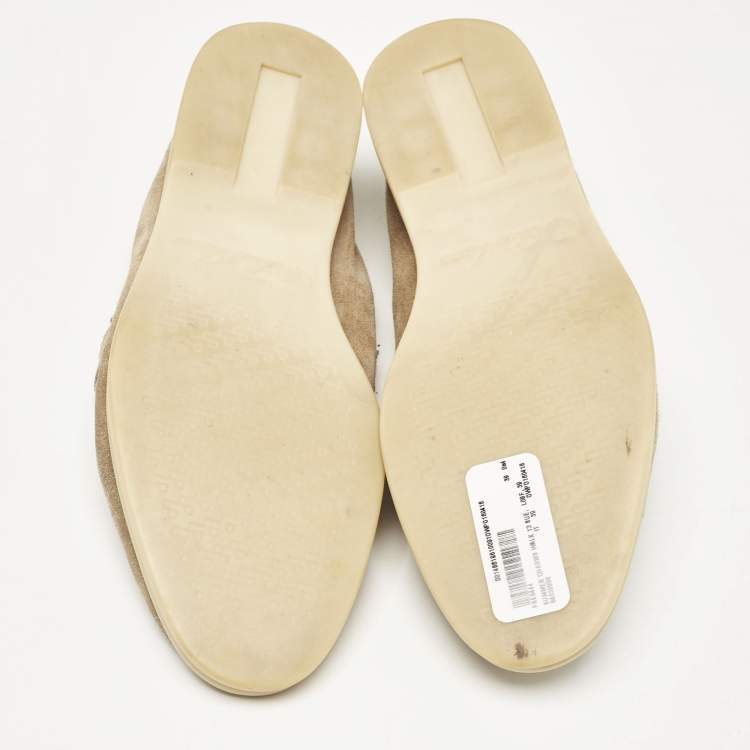 Pre Owned Loro Piana Beige Suede Summer Charms Walk Loafers Size 39